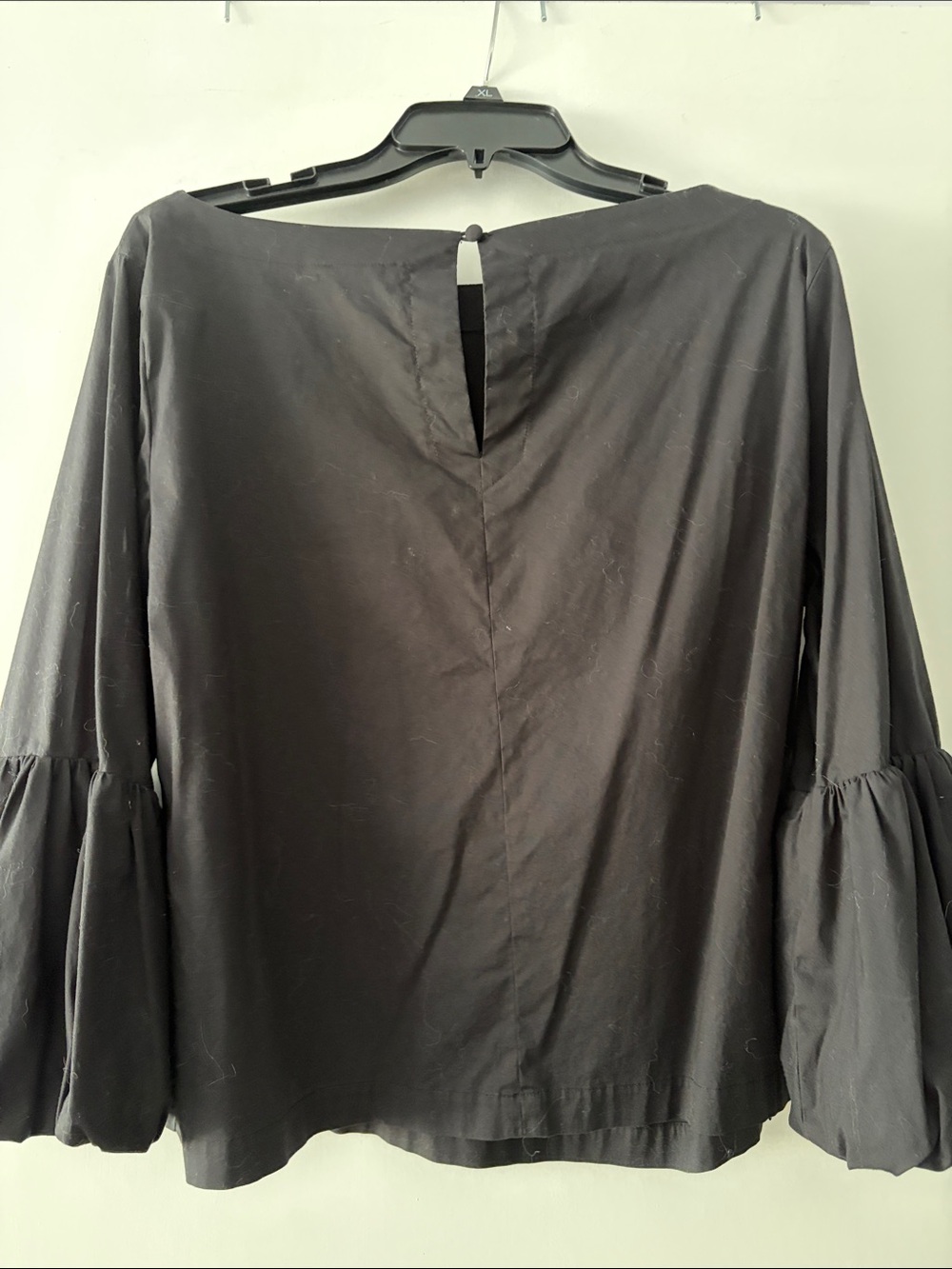 Laundry By Shelli Segal Black Ruffle Bell-Sleeve Blouse - Picture 2 of 2